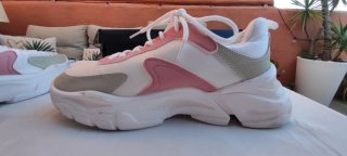 Zapatillas Di-Bye Talla 39 Blancas y Rosas