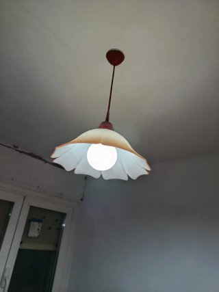 Lámpara de techo cristal y plástico