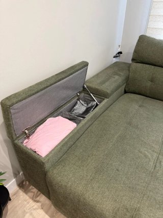 Sofá chaise longue verde