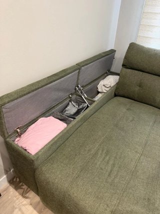 Sofá chaise longue verde