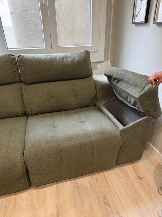 Sofá chaise longue verde