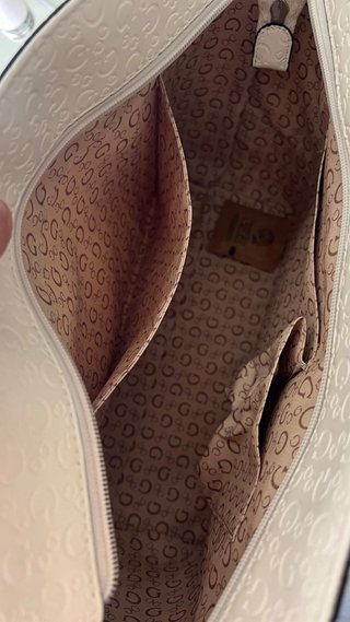 Bolso Guess Beige/Blanco Original