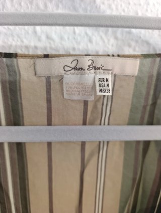 Blusa Zara vaporosa rayas beige, marrón y verde