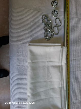 Cortina de baño lavable con barra extensible