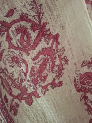 Foulard Massimo Dutti Lino Rosa y Blanco