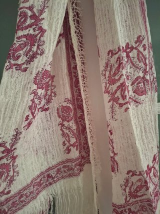 Foulard Massimo Dutti Lino Rosa y Blanco