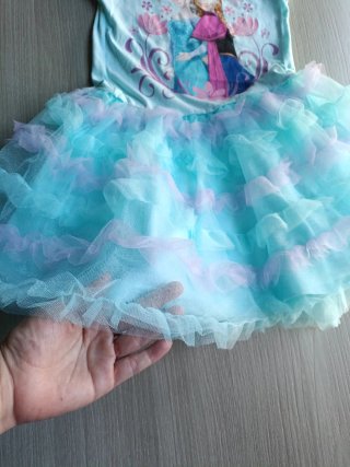 Vestido Frozen Niña Tulle Azul 5 años