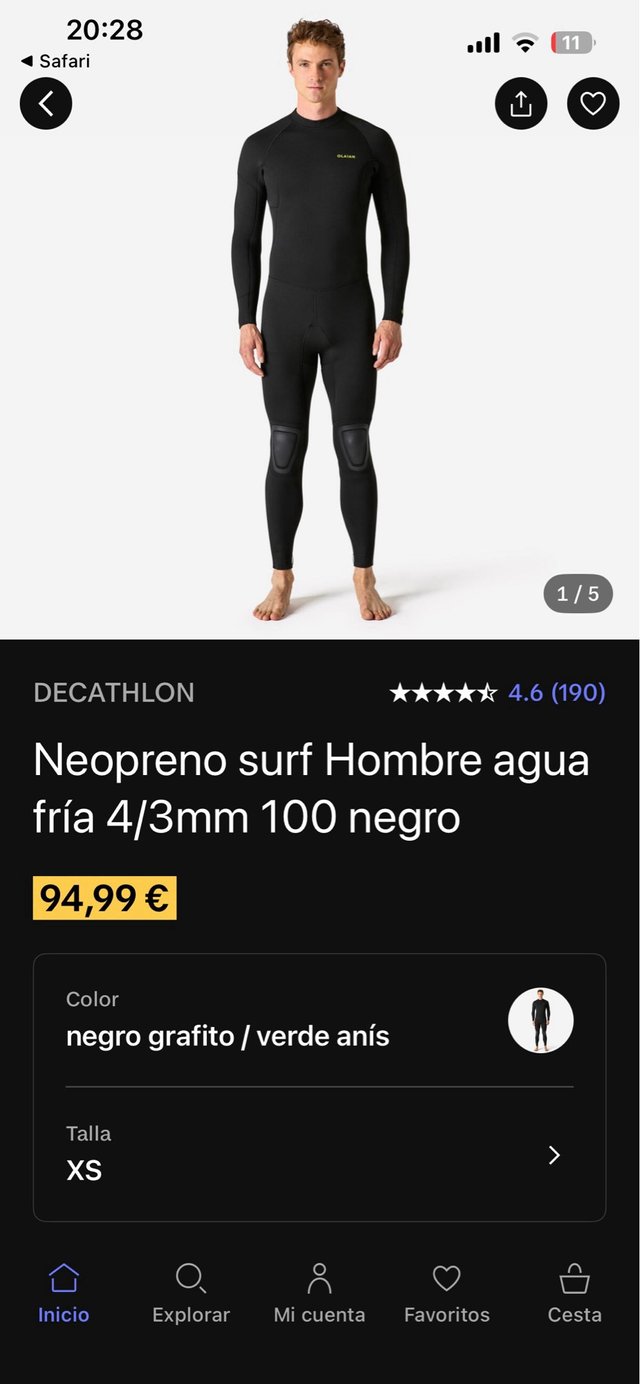 Neopreno Olaian Hombre