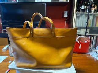 Bolso grande piel mostaza