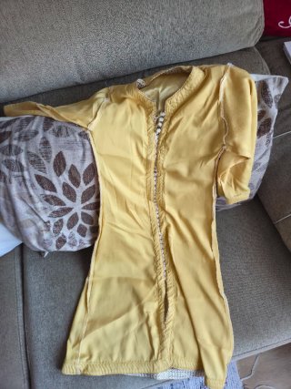 Vestido dorado y blanco talla única