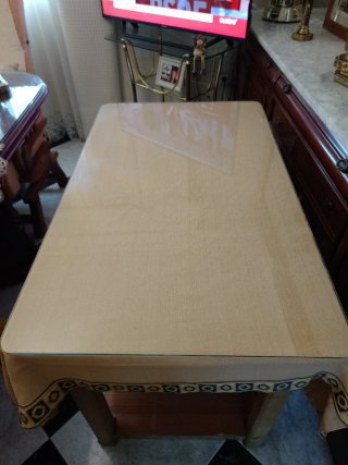Tapa Cristal Mesa Camilla 100x60cm Beige