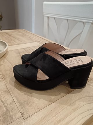 Sandalias negras tacón plataforma