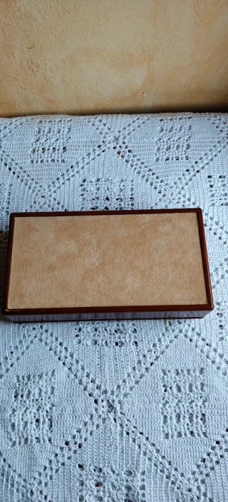 Portagioie legno e argento con madreperla