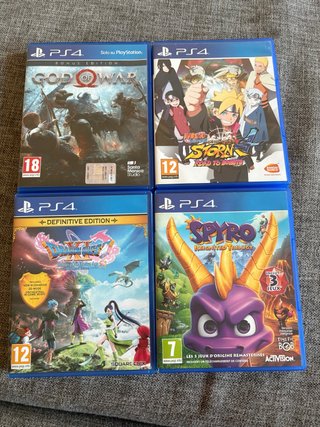 Pack 4 Juegos PS4: God of War, Naruto, Spyro, DQXI