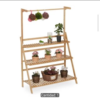 Estantería plegable 3 niveles madera