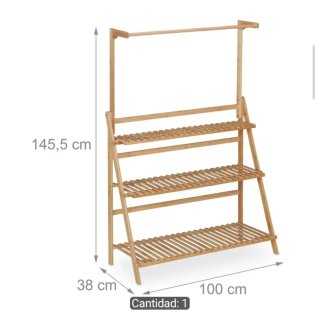 Estantería plegable 3 niveles madera