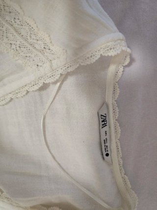 Camisa-sobrecamisa Zara Crochet Blanca