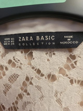 Camisa Zara encaje blanca Talla XS