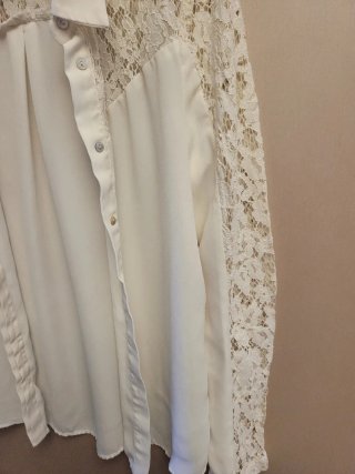 Camisa Zara encaje blanca Talla XS