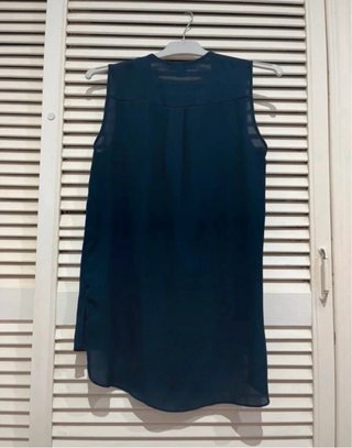 Blusa camisa sin mangas azul volantes Primark xs