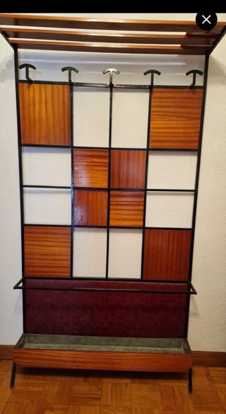 Perchero Paragüero Vintage Madera y Metal
