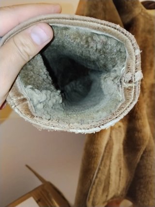 Abrigo Shearling Piel Lana Vintage Beige Marrón