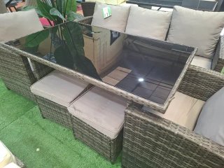 COMEDOR EXTERIOR RATAN SOFAS Y MESA NUEVO