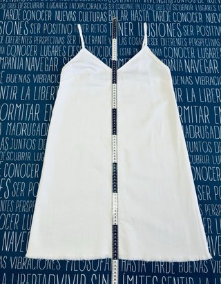 Vestido Vaquero Blanco Asos Denim Acampanado 36 S