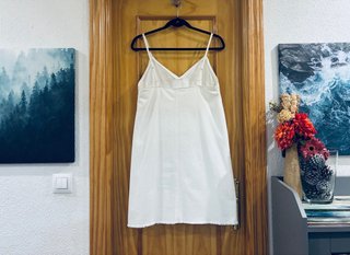 Vestido Vaquero Blanco Asos Denim Acampanado 36 S