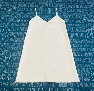 Vestido Vaquero Blanco Asos Denim Acampanado 36 S