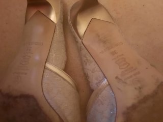 Zapatos VALLEVERDE T-38,dorados y blancos