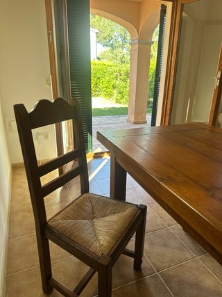 Mesa comedor madera maciza 195x91 cm y 4 sillas