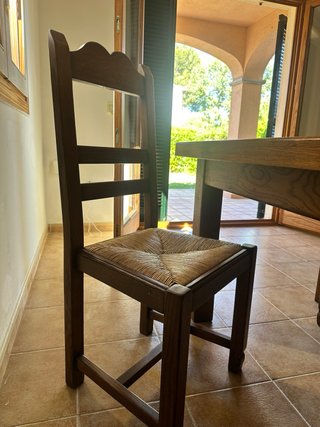 Mesa comedor madera maciza 195x91 cm y 4 sillas