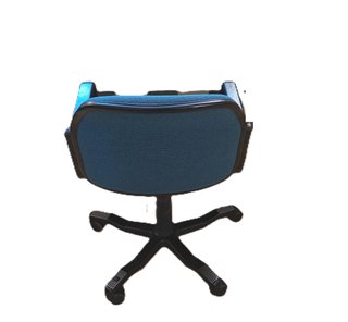 Sillón de oficina azul con 5 ruedas