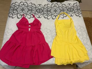 Vestido rosa y amarillo
