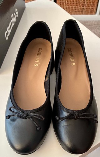 Zapatos Camila's Negros Tacón Bajo Mujer
