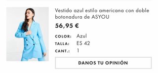 Vestido azul de traje