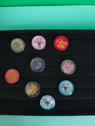 Lote 9  Anillos Artesanales Flores