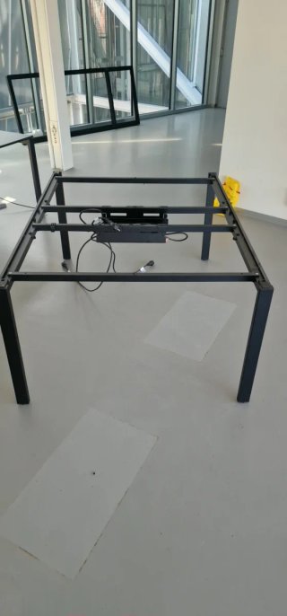 Mesa de oficina multipuesto doble gris
