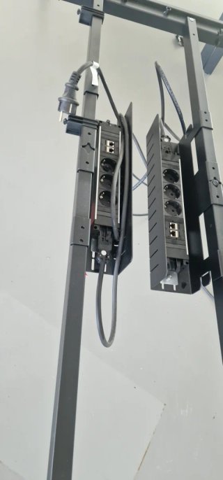 Mesa de oficina multipuesto doble gris