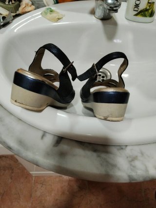 Sandalias Pitillos mujer azul marino , muy poco en