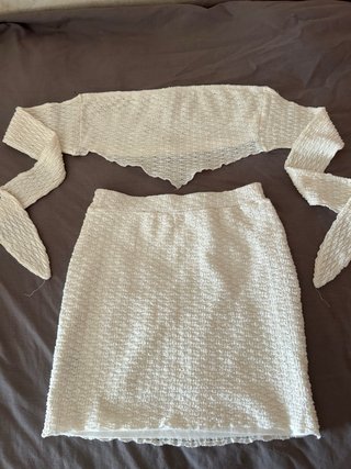 Conjunto blanco top y falda