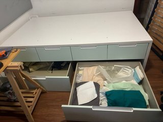 Cama 116 cm con 6 cajones