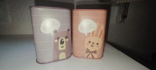 Alcancías Kawaii de oso y conejito