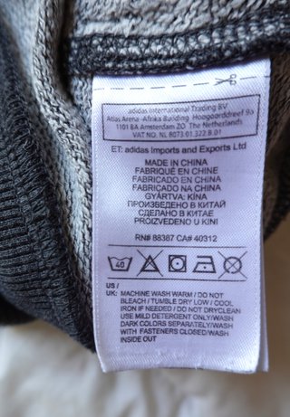 Sudadera Adidas Essentials Gris Cremallera