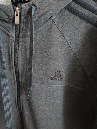 Sudadera Adidas Essentials Gris Cremallera