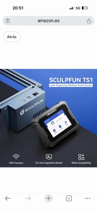 SCULPFUN TS1 Grabador Láser Pantalla Táctil