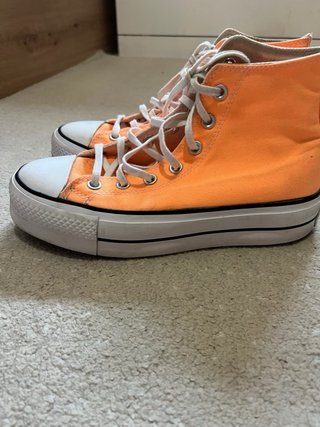 Converse plataforma caña alta naranja