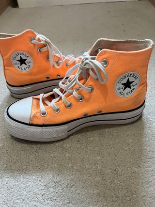 Converse plataforma caña alta naranja