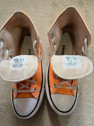 Converse plataforma caña alta naranja